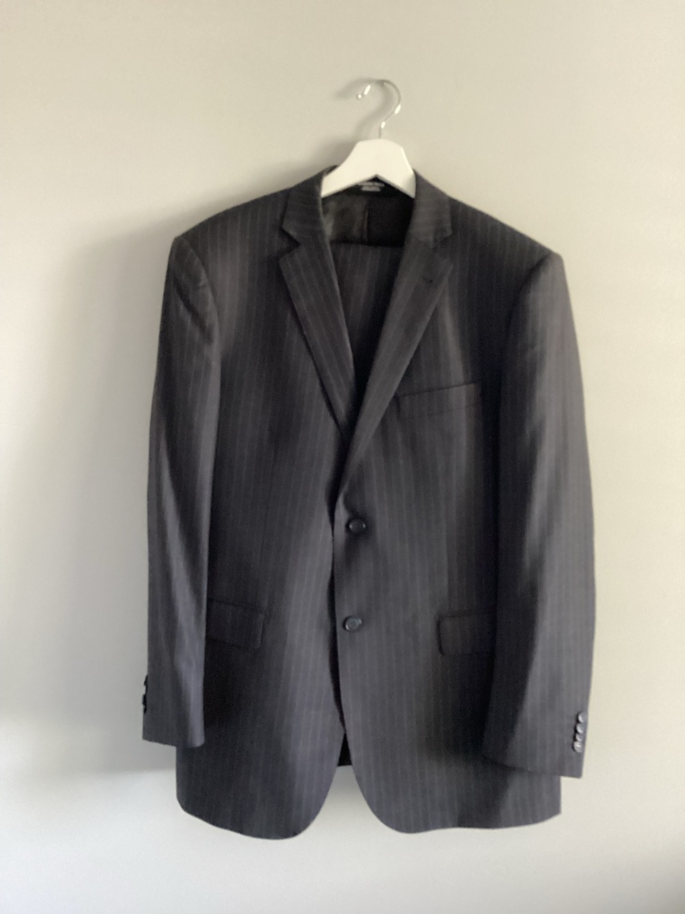 Moores Andrew Fezza Pinstripe Suit, Size 42R
